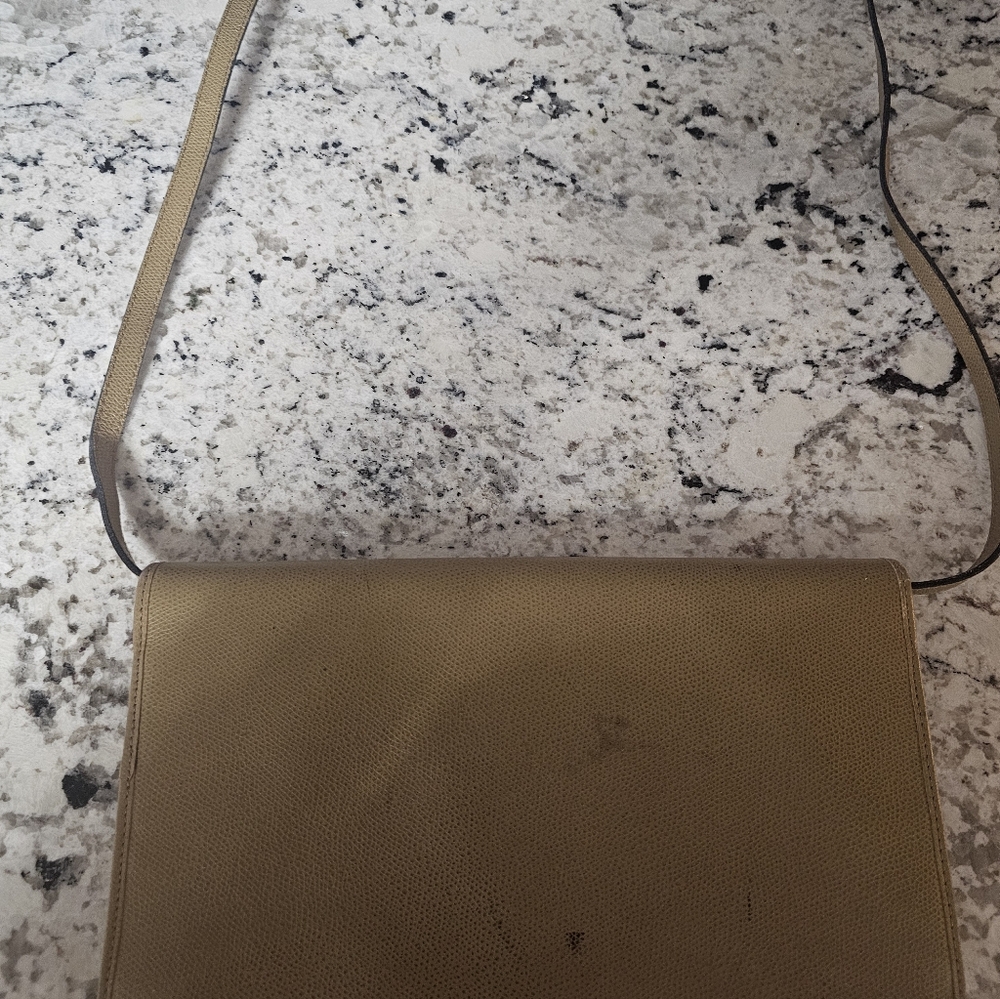 Christian Dior Leather Handbag Shoulder Bag Purse Brown Neutral Beige - Picture 11 of 11